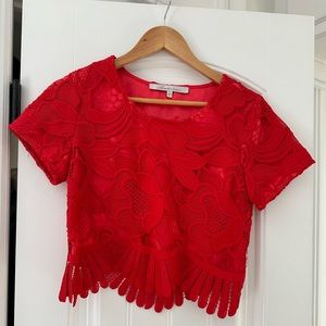 Lovers and friends lace red top size small